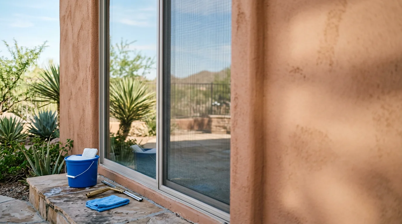 Clean residential windows on a home in Tempe